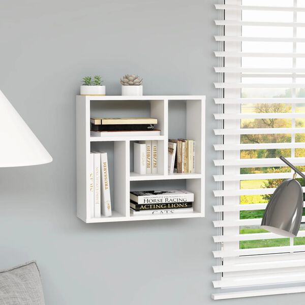 vidaXL &Eacute;tag&egrave;re murale Blanc 45,1x16x45,1 cm Bois d&rsquo;ing&eacute;nierie