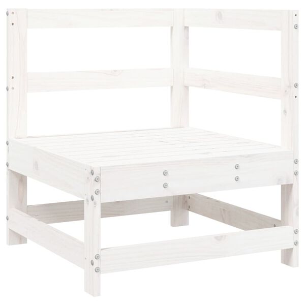 vidaXL Salon de jardin 11 pcs blanc bois massif de pin