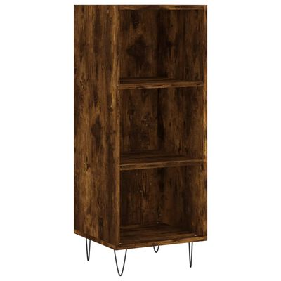 vidaXL Buffet haut Chêne fumé 34,5x34x180 cm Bois d'ingénierie