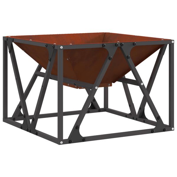 vidaXL Braise Marron 50 x 50 x 35 cm Acier patin&eacute;
