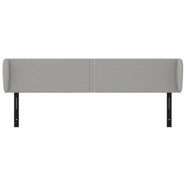 vidaXL T&ecirc;te de lit avec oreilles gris clair 163x23x78/88 cm tissu