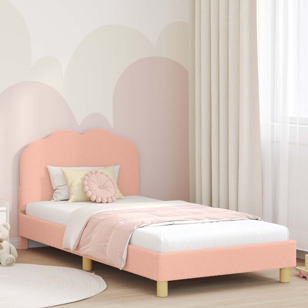 vidaXL Cadre de lit pour enfants avec t&ecirc;te de lit Rose 90 x 190 cm