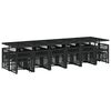 vidaXL Ensemble &agrave; manger de jardin 17 pcs coussins noir r&eacute;sine tress&eacute;e