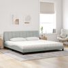 vidaXL Lit avec matelas Hanko gris clair 200x200 cm velours
