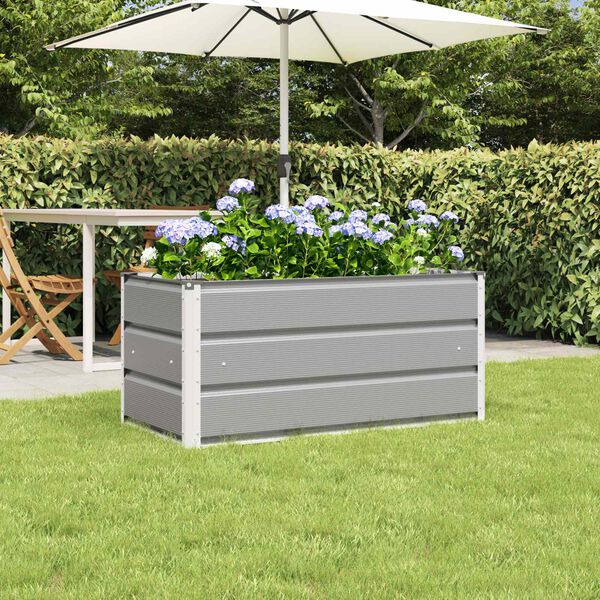 vidaXL Jardini&egrave;re Gris clair 100 x 50 x 45 cm Acier galvanis&eacute;