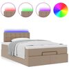 vidaXL Lit ottoman avec matelas & LED cappuccino 120x190cm similicuir