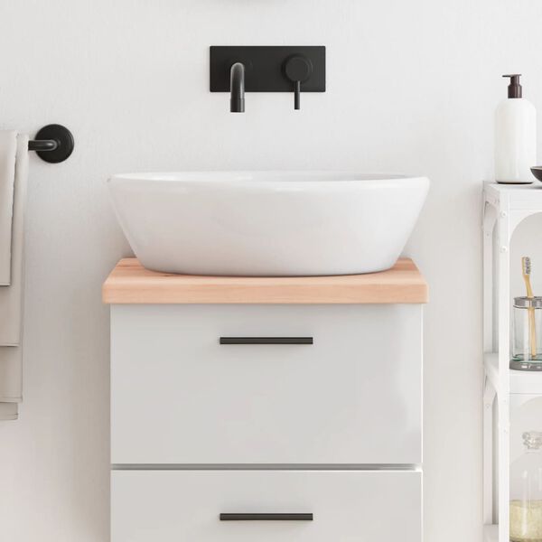 vidaXL Comptoir de salle de bain 40x50x(2-4)cm bois massif non trait&eacute;