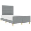 vidaXL Cadre de lit avec t&ecirc;te de lit Gris clair 140 x 200 cm tissu