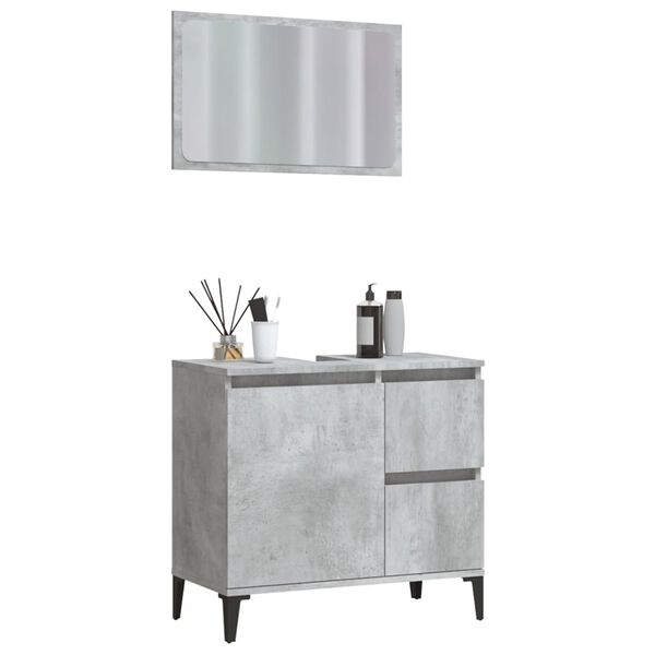 vidaXL Ensemble de meubles de salle de bain 2 pcs gris b&eacute;ton