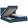 vidaXL Lit ottoman avec matelas avec t&ecirc;te de lit 2 pc Bleu Tissu