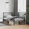 vidaXL Cadre de lit m&eacute;tal sans matelas avec pied de lit noir 90x190 cm