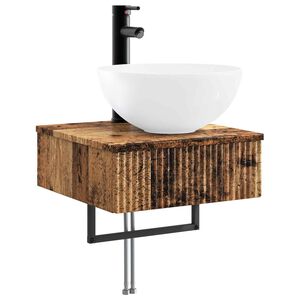 vidaXL Basin de lavage mural Bois ancien 40 x 41 x 40,5 cm