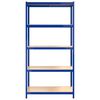 vidaXL &Eacute;tag&egrave;res &agrave; 5 niveaux 2pcs Bleu Acier et bois d'ing&eacute;nierie