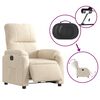 vidaXL Fauteuil inclinable &eacute;lectrique beige tissu microfibre