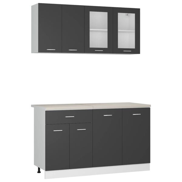 vidaXL Ensemble de meubles de cuisine 4 pcs plan de travail Agglom&eacute;r&eacute;