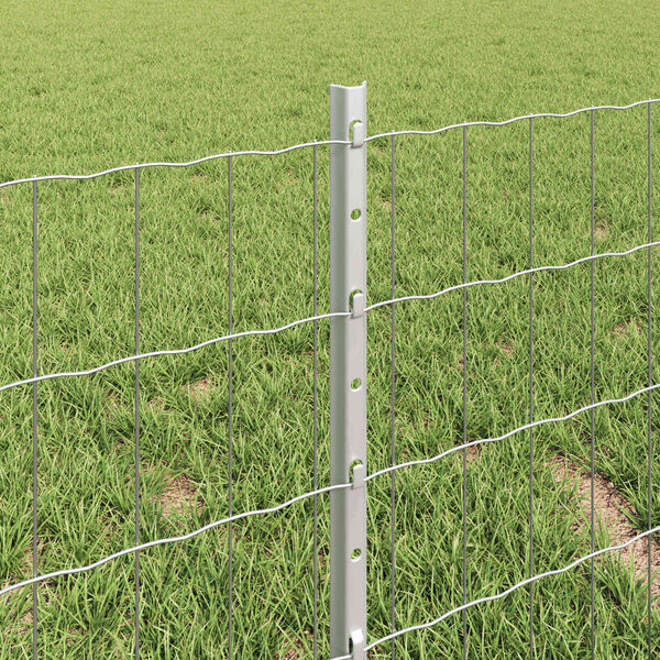 vidaXL Cl&ocirc;ture avec poteau Argent&eacute; 0,4 x 10 m Acier