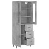 vidaXL Buffet haut Gris b&eacute;ton 69,5x34x180 cm Bois d'ing&eacute;nierie