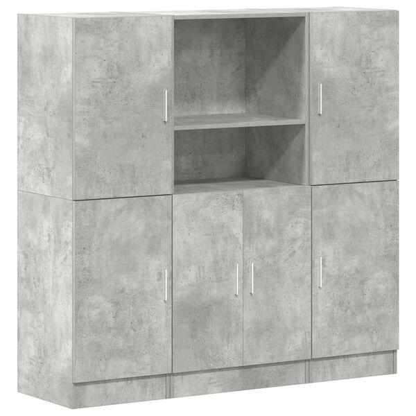 vidaXL Ensemble d'armoires de cuisine 3 pcs gris b&eacute;ton