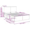 vidaXL Cadre de lit avec tiroir Chêne fumé 150 x 200 cm Pin massif