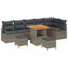 vidaXL Ensemble de canap&eacute; de jardin avec coussin 9 pcs Gris