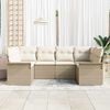 vidaXL Ensemble de canap&eacute; de jardin 6 pcs Beige Poly rotin