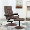 vidaXL Fauteuil TV avec repose-pied Marron Similicuir