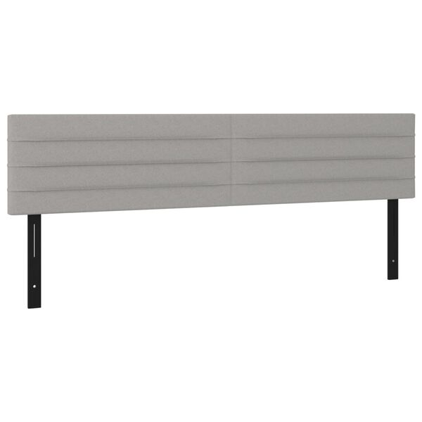 vidaXL T&ecirc;tes de lit 2 pcs gris clair 80x5x78/88 cm tissu