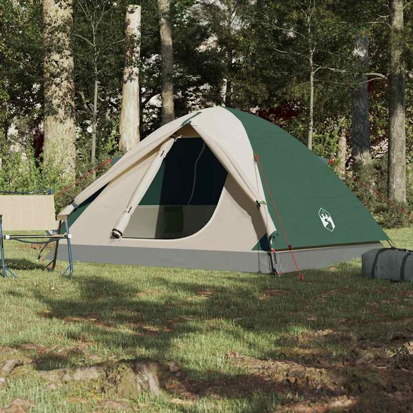 vidaXL Tente de camping &agrave; d&ocirc;me 6 personnes vert imperm&eacute;able