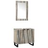 vidaXL Ensemble de mobilier de salle de bain avec &eacute;tag&egrave;re 2 pcs Blanc