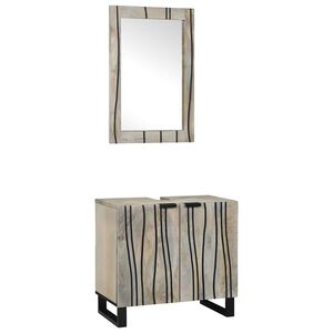 vidaXL Ensemble de mobilier de salle de bain avec &eacute;tag&egrave;re 2 pcs Blanc