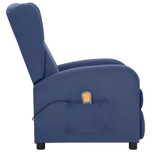 vidaXL Fauteuil de massage Bleu Tissu