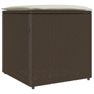 vidaXL Bo&icirc;te &agrave; coussins avec stockage Marron 50 x 50 x 50 cm polyrotin