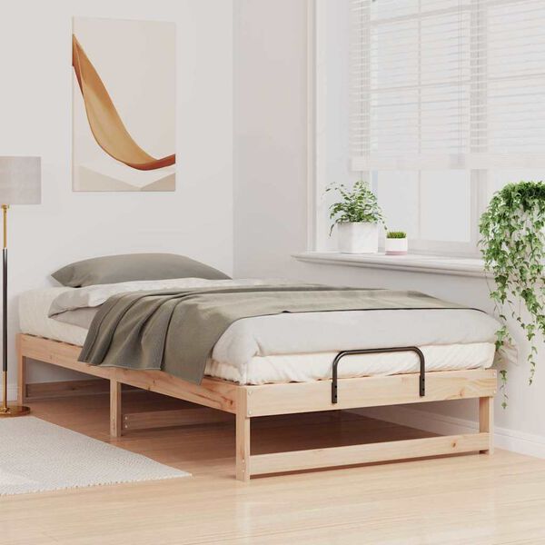 vidaXL Cadre de lit Marron 100 x 210 cm Pin massif