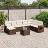 vidaXL Salon de jardin avec coussins 9 pcs marron r&eacute;sine tress&eacute;e