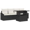 vidaXL Ensemble de canap&eacute; de jardin 5 pcs Noir et cr&egrave;me polyrotin