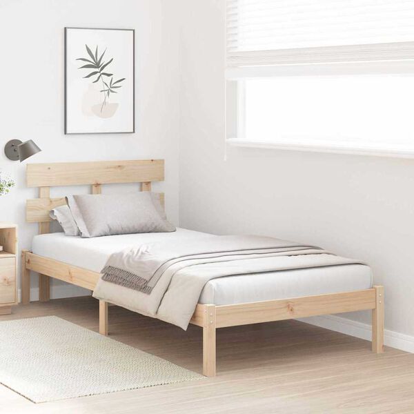vidaXL Cadre de lit Marron 80 x 200 cm Bois de pin massif