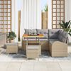 vidaXL Ensemble de canap&eacute; de jardin avec coussin 8 pcs Beige polyrotin