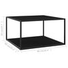 vidaXL Table basse Noir avec verre noir 90x90x50 cm