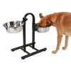 Kerbl Mangeoires d'animaux de compagnie et support r&eacute;glable 52 cm Noir
