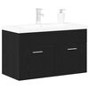 vidaXL Cabinet de salle de bain Ch&ecirc;ne noir 80 x 38,5 x 46 cm