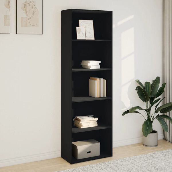 vidaXL Biblioth&egrave;que noir 60x30x189 cm bois d'ing&eacute;nierie