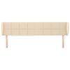 vidaXL T&ecirc;te de lit avec oreilles Cr&egrave;me 203x23x78/88 cm Tissu