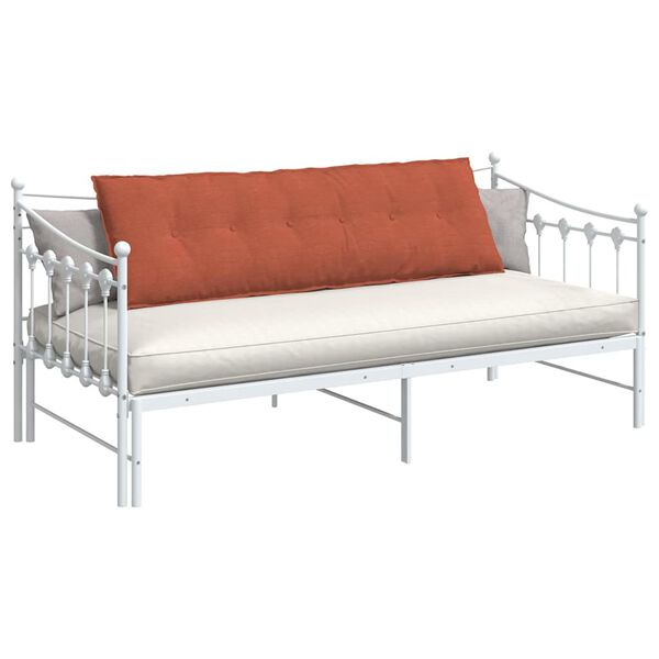 vidaXL Coussin de Dos Rouge orange 160 x 50 cm Tissu en velours c&ocirc;tel&eacute;