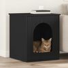 vidaXL Maison pour chat Noir 53 x 52 x 62 cm Bois d'ing&eacute;nierie
