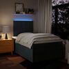 vidaXL Sommier &agrave; lattes de lit avec matelas bleu 120x190 cm tissu