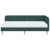 vidaXL Cadre de lit d'angle avec matelas Vert fonc&eacute; 90 x 200 cm tissu