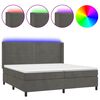 vidaXL Sommier &agrave; lattes de lit matelas et LED Gris fonc&eacute; 200x200 cm