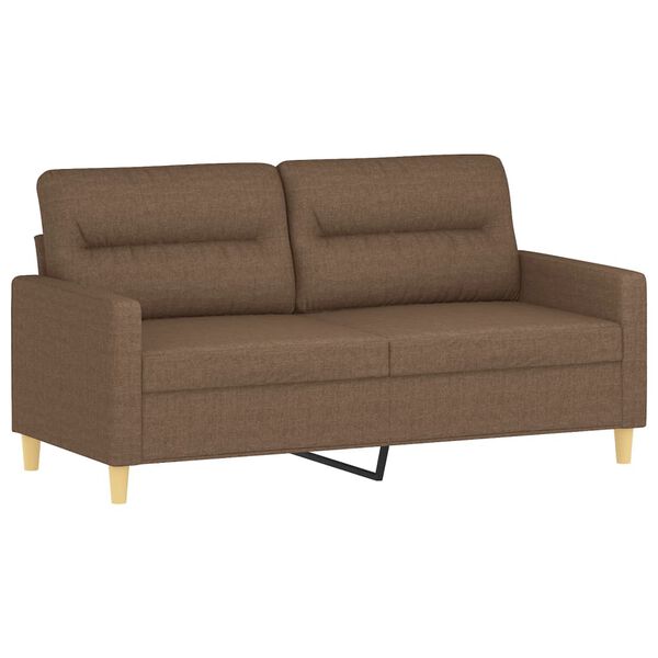 vidaXL Ensemble de canapés 2 pcs avec coussins Marron Tissu