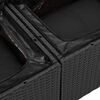vidaXL Ensemble de Canapés avec coussin 7 pcs Noir polyrotin
