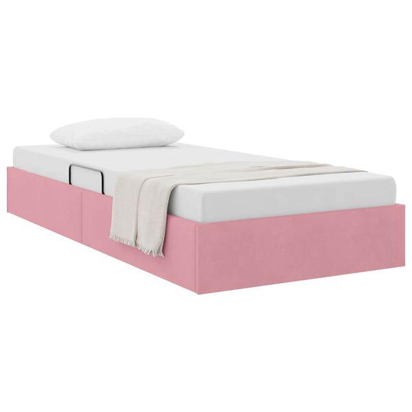 vidaXL Lit de Rangement avec stockage Rose 90 x 190 cm Velours